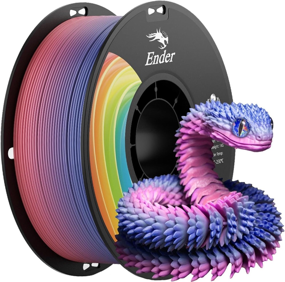 Durable Rainbow PLA+ 3D Printing Filament, 1kg – Precision, Strong & Versatile