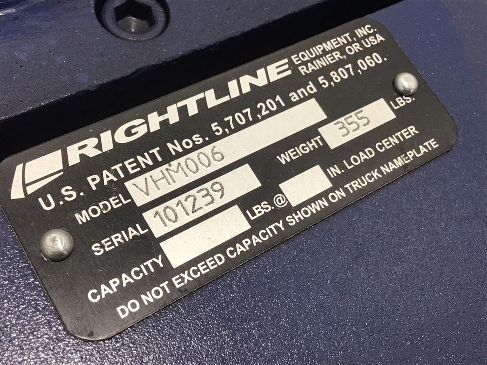 RIGHTLINE VHM006 FORKLIFT BARREL HOLD DOWN ATTACHMENT