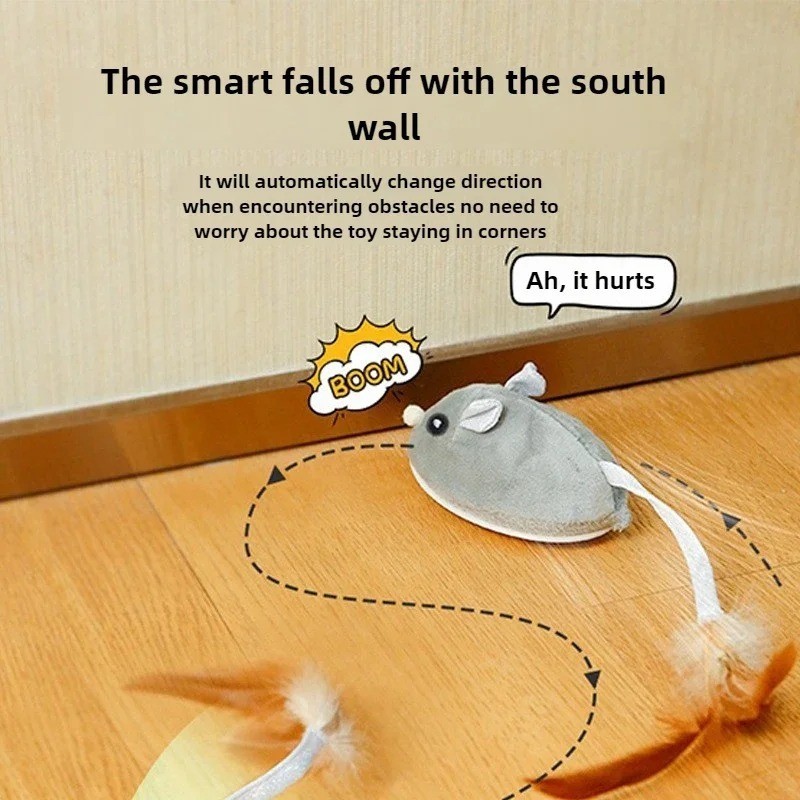 Automatic Electric Cat Toy USB Charging Interactive Squeaky Mouse