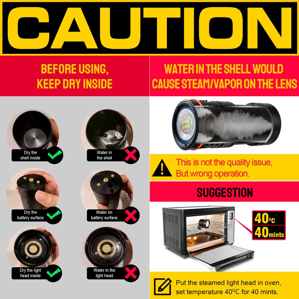Trustfire DF50 6500Lumen Scuba Diving Light Flashlight Rechargeable led Torch W