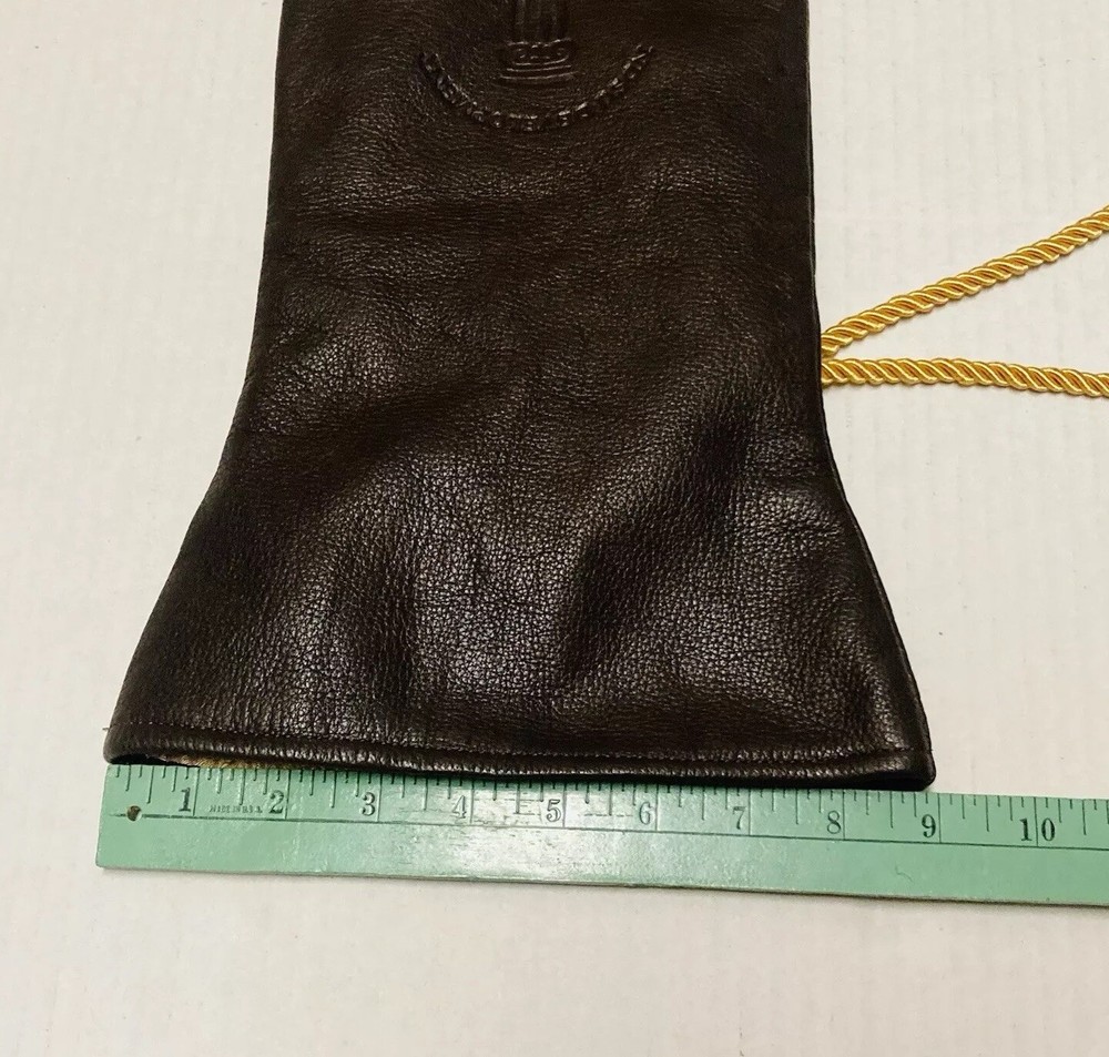 Vintage NDSU Development Foundation Leather Bag Tote Thick Wrap Strings 37