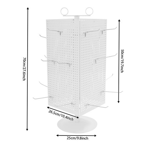 Display Stand, Perforated Panel Display Stand, 4-Sided Revolving Display Stand