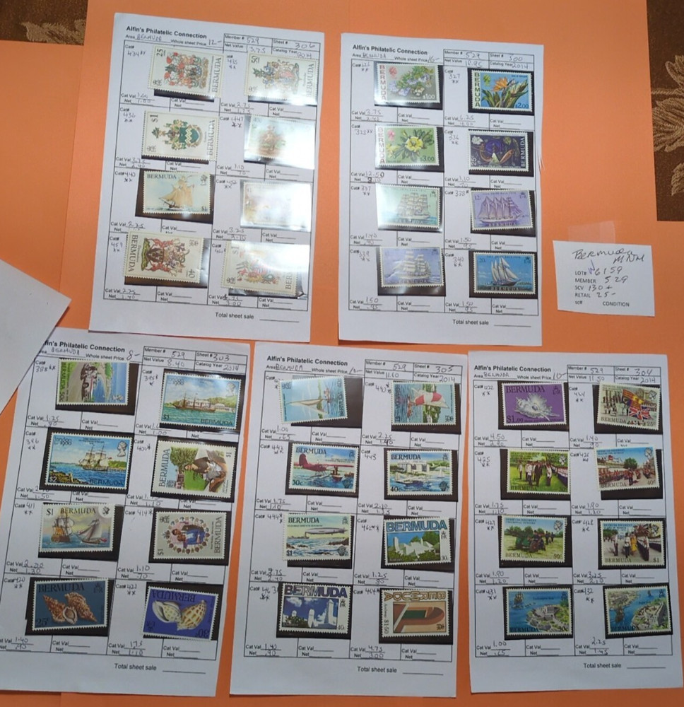 APC W6159 Bermuda MNH on circuit sheets with $130+ value