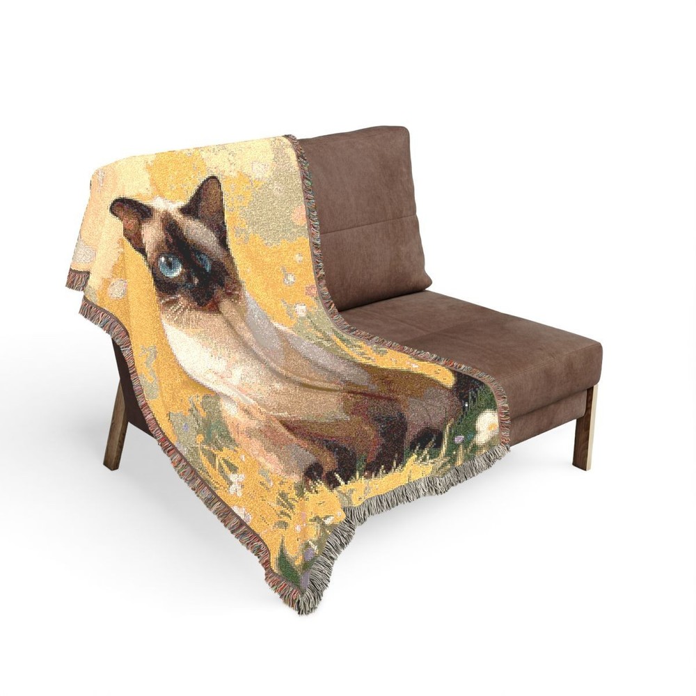 Siamese Cat Woven Throw Blanket