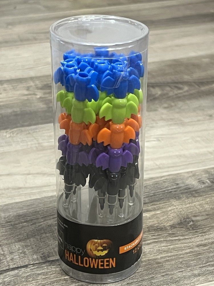 happy Halloween Stackable Crayons Bat Shaped 12 Count Free Shipping