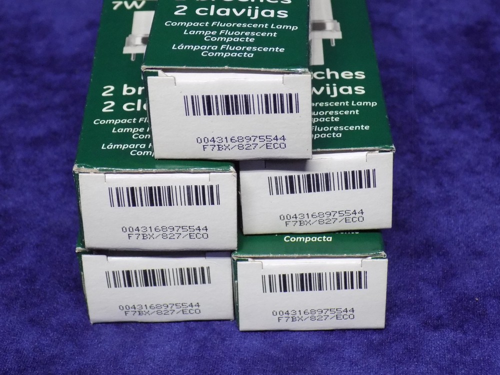 5 GENERAL ELECTRIC F7BX/827/ECO BIAX S ECO COMPACT FLUORESCENT LAMP 7W 2-PIN