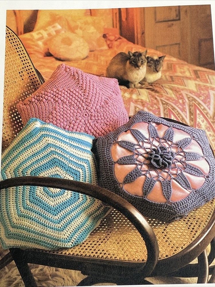 Marshall Cavendish Hexagonal Bobbles & Stripes Pillow Crochet Pattern