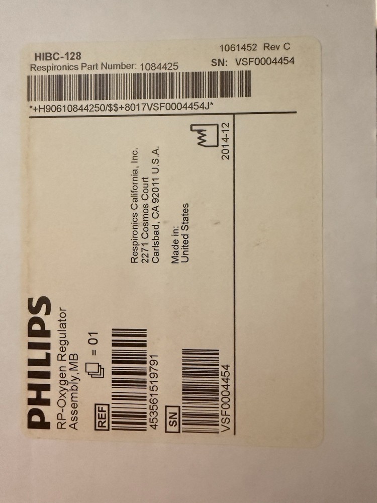 Philips RP-Oxygen Regulator Assembly, MB