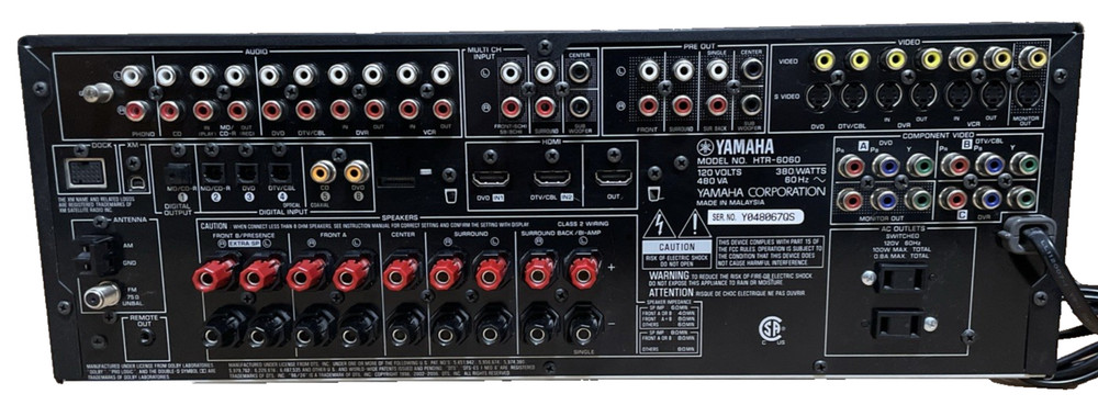 Yamaha HTR-6060 AV Receiver | Clean Front Panel | OEM Remote Bundle | Tested