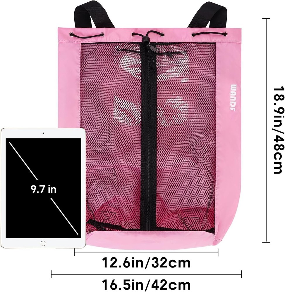 Swim Bag Mesh Drawstring Backpack Beach Backpack for Swimming Gym & Workout Gear