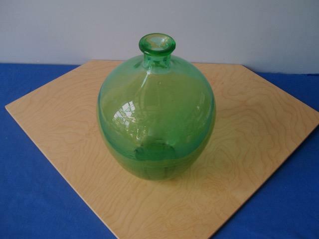 LARGE VINTAGE LIGHT GREEN BULBOUS JUG BOTTLE SEED BUBBLES