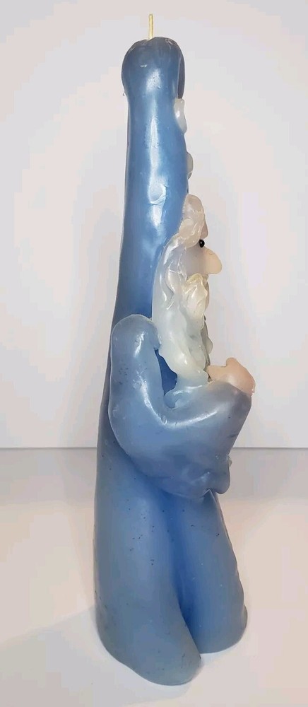 Candle Decorative Wizard Blue White, No Fragrance