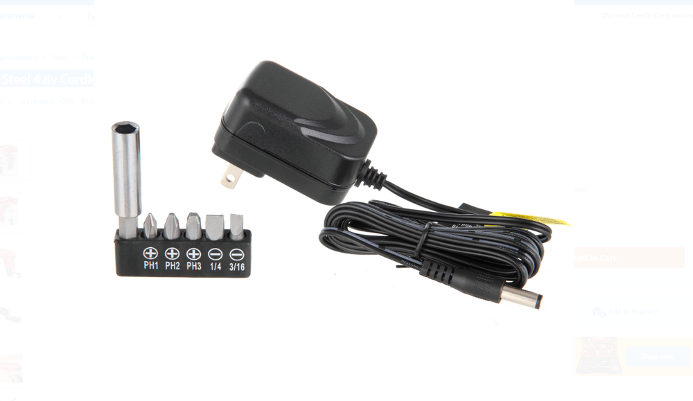 Battery Operated Screwdriver Power Tool with 5 Pc Bits Set and Magnetic Driver