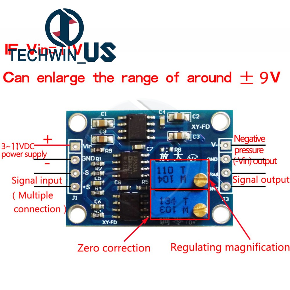 AD620 Microvolt MV Voltage Amplifier Signal Instrumentation Module Board