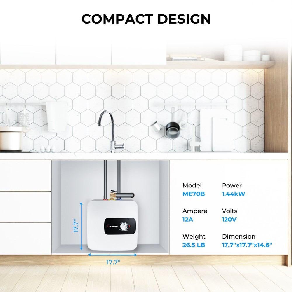 6 Gallon Electric Water Heater 1440W 120V Corded Instant Hot for Kitchen Faucet