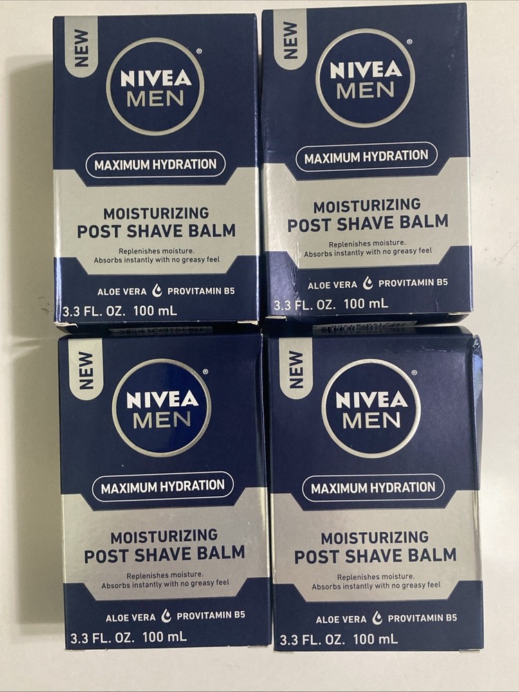 4 PACK NIVEA Men Maximum Hydration Moisturizing Post Shave Balm - 3.3 oz