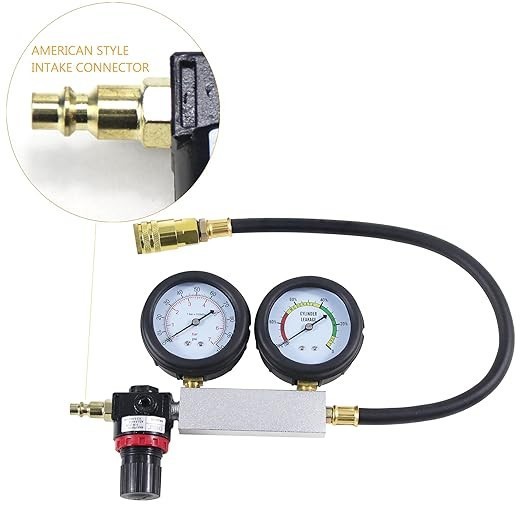 Cylinder Leak Down Tester, Petrol Engine Compression Leakage Detector Tool Kit