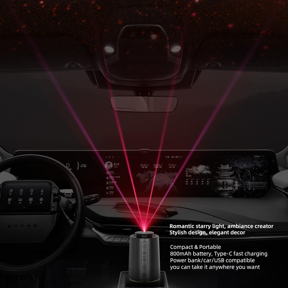 2ndAroma Waterless Oil Diffuser, Portable Car Diffusers for Essential Black