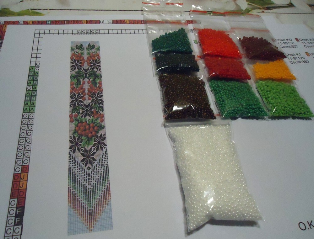 Kit for making a necklace gerdan. Beading Loom Pattern. #C23