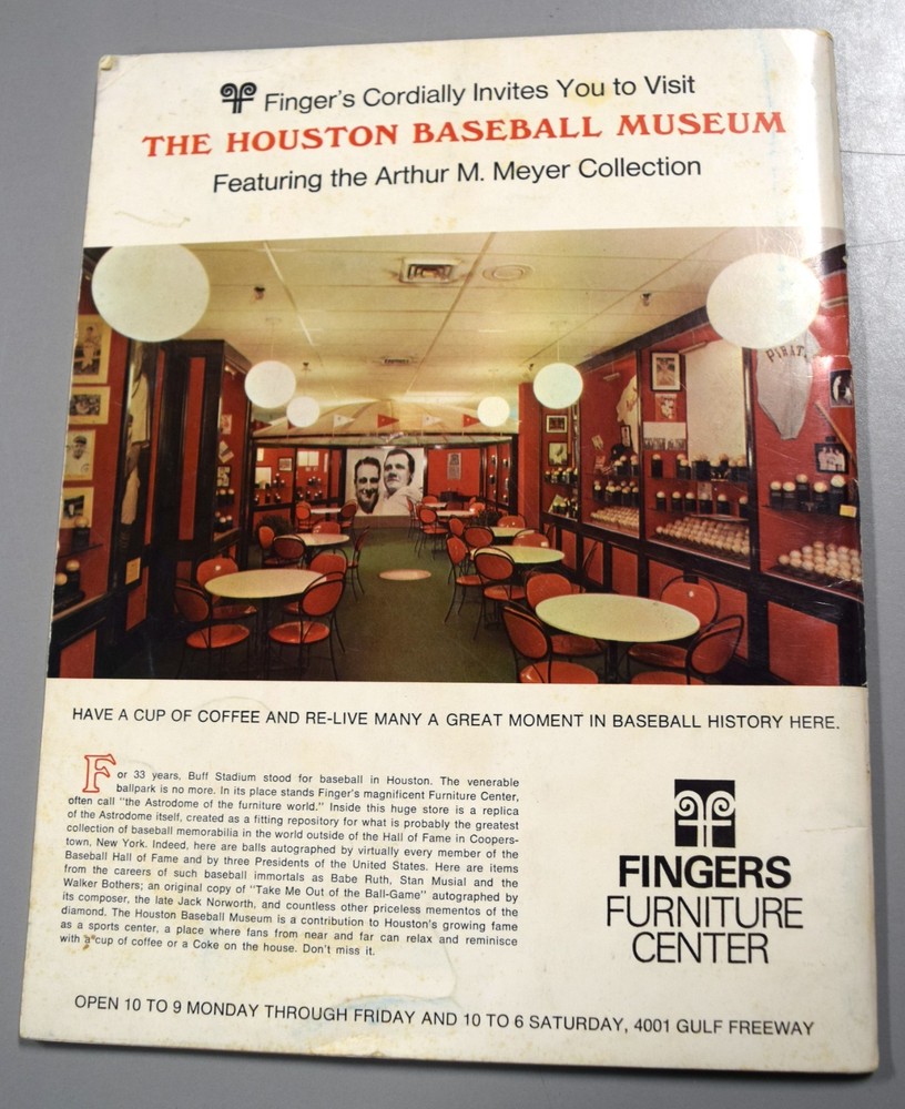 1968 MLB All Star Game Official Souvenir Program Astrodome