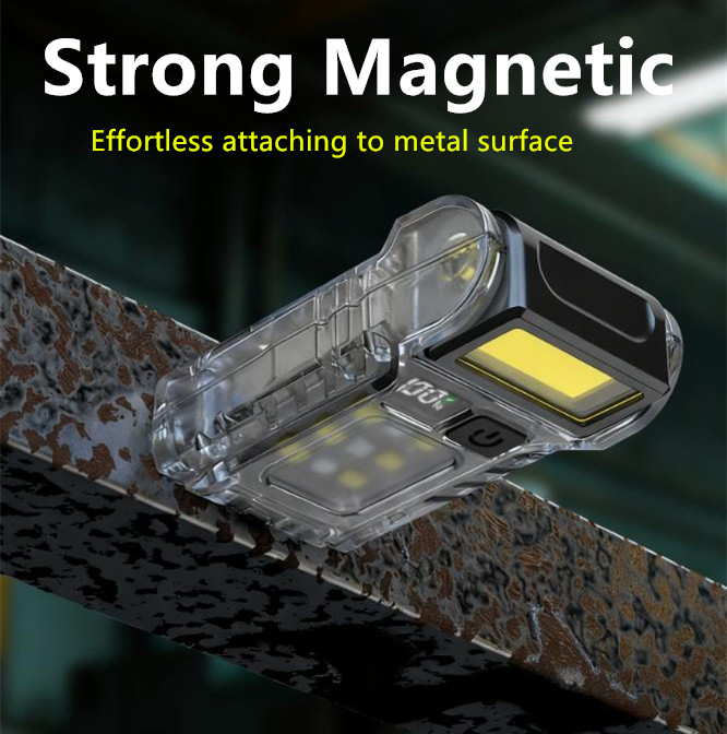 Portable Mini Pocket LED Flashlight Magnetic USB Rechargeable Torch Work Light
