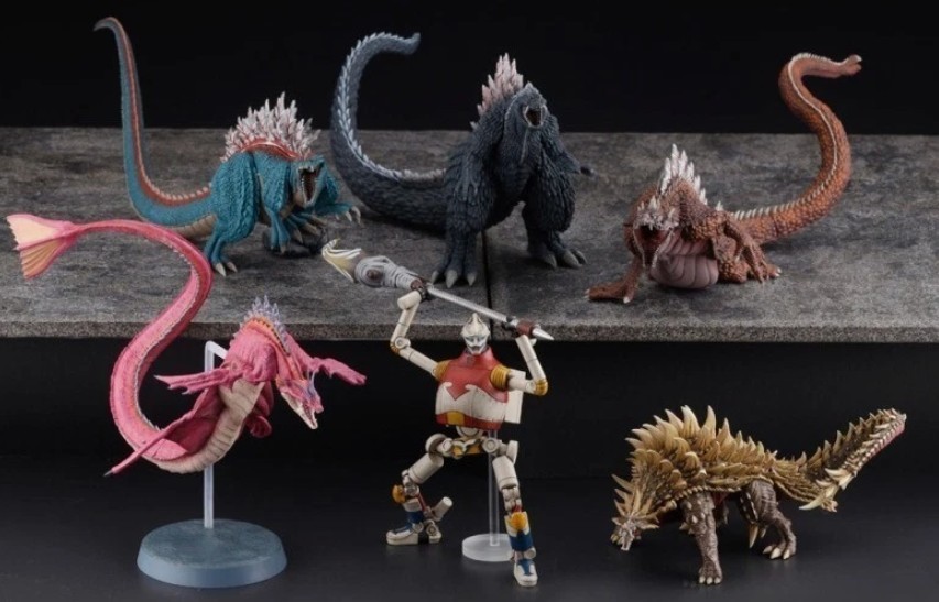 Art Spirits Hyper Modeling Godzilla Singular Point 6 Figures Box "MIB"
