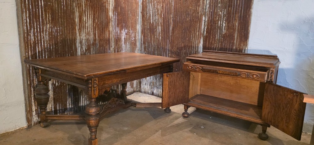 vintage sideboard buffet cabinet and table MUST MOVE!!!