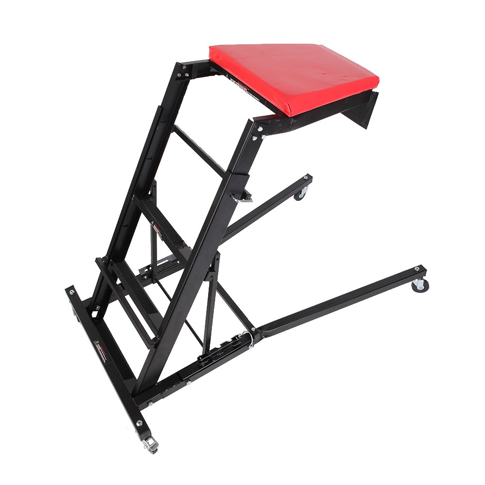 Folding Rolling Creeper Seat, Adjustable Workshop Mechanic Stool for Garage