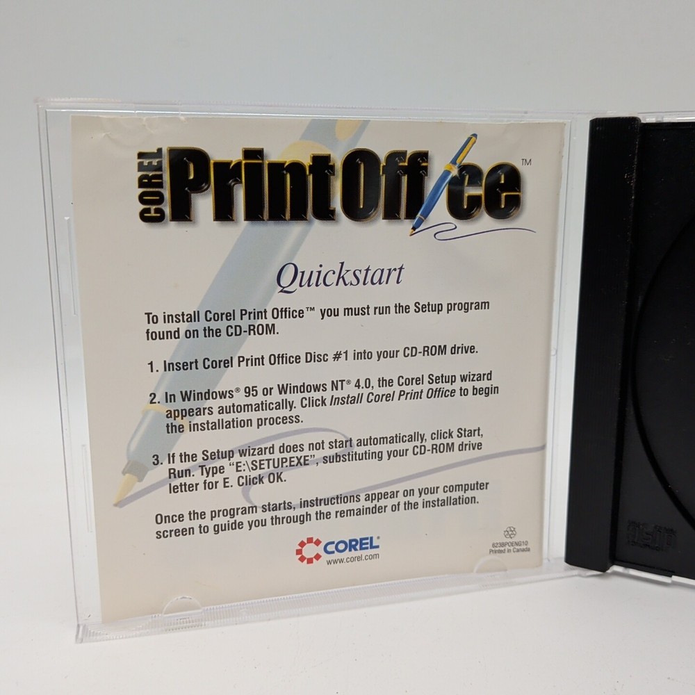 Corel Print Office PC CD-ROM Software Complete With All 3 Discs