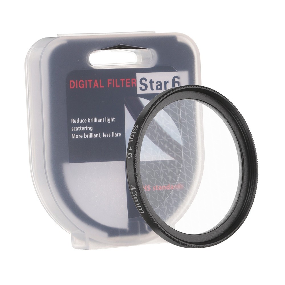 43mm Star Filter 8 Points Starburst Len Filter Variable Twinkle Effect Black