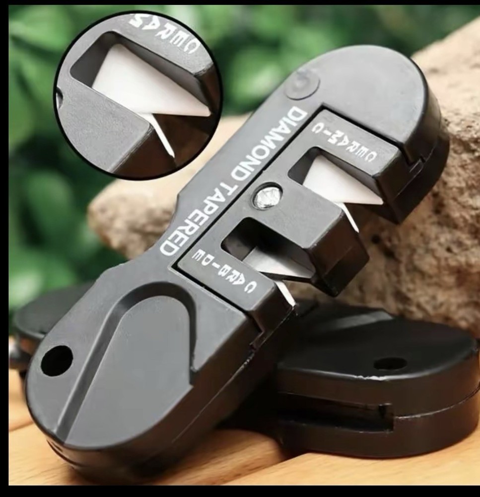 Knife Sharpener with File for Serrated Blades