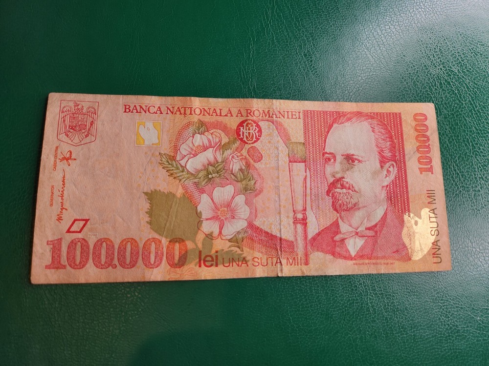 ROMANIA - 100000 LEI 1998 - BANKNOTES - SERIAL NUMBER 003D0499047