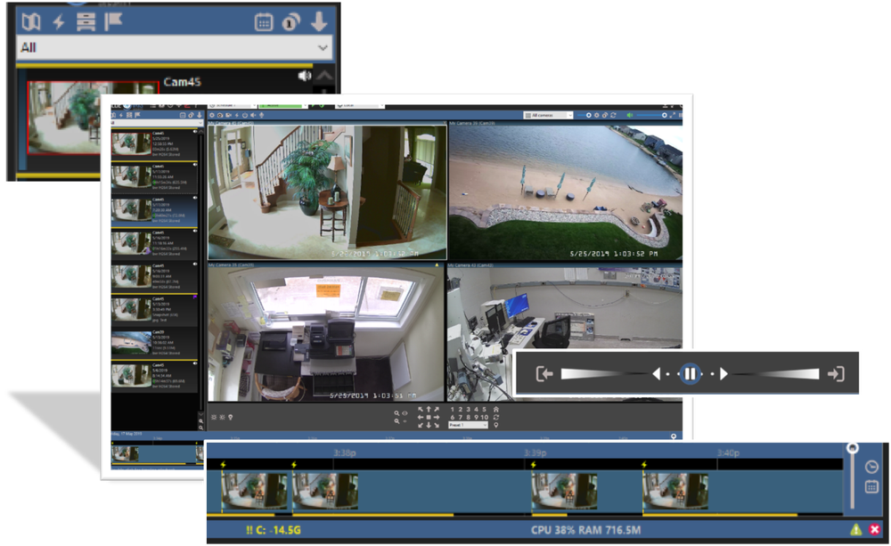 Blue Iris Pro v5.x (Latest) Video Camera Security Software - 64 Cameras PRO FULL