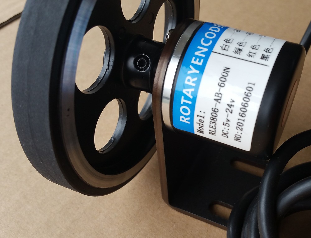 8 inch length wheel + encoder + support + counter grid length gauge meter