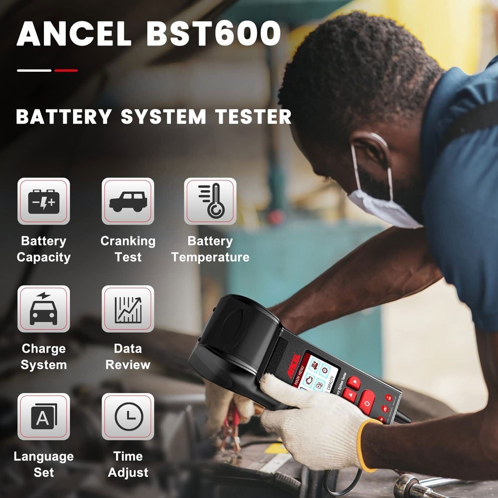ANCEL BST600 12V & 24V 100-2000 CCA Auto Battery Tester Analyzer With Printer