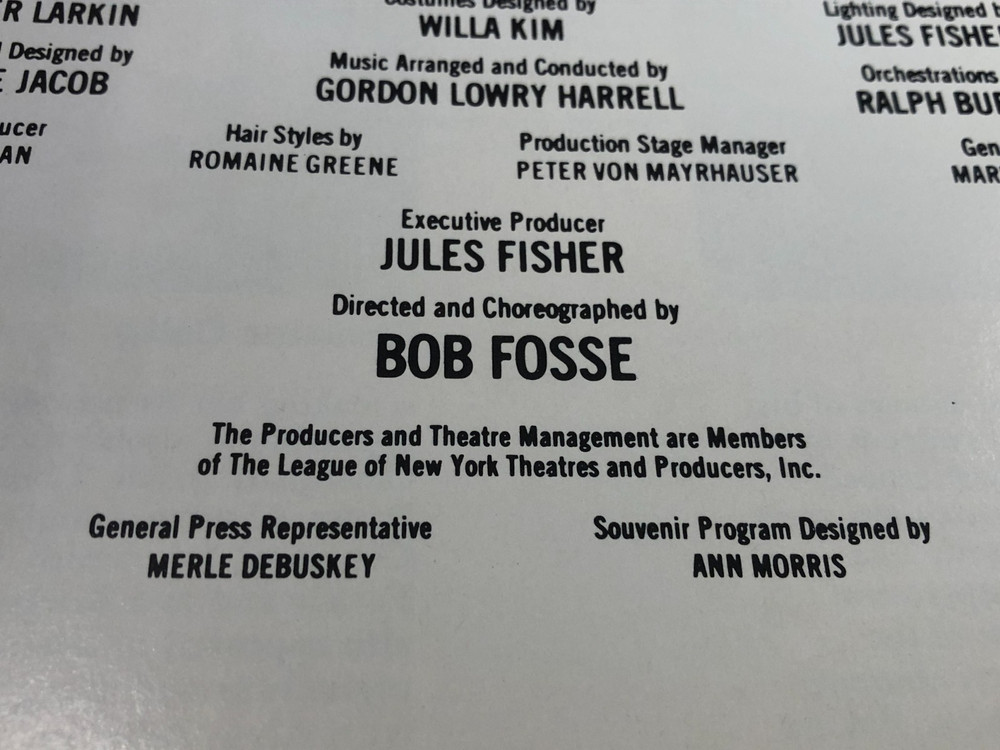 Bob Fosse’s Dancin’ – Original 1978 Broadway Program Book