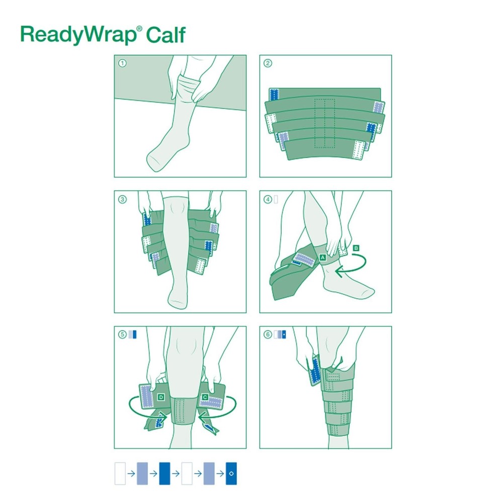 ReadyWrap Calf Compression Sleeve - Adjustable, Breathable Black Large (35 cm)