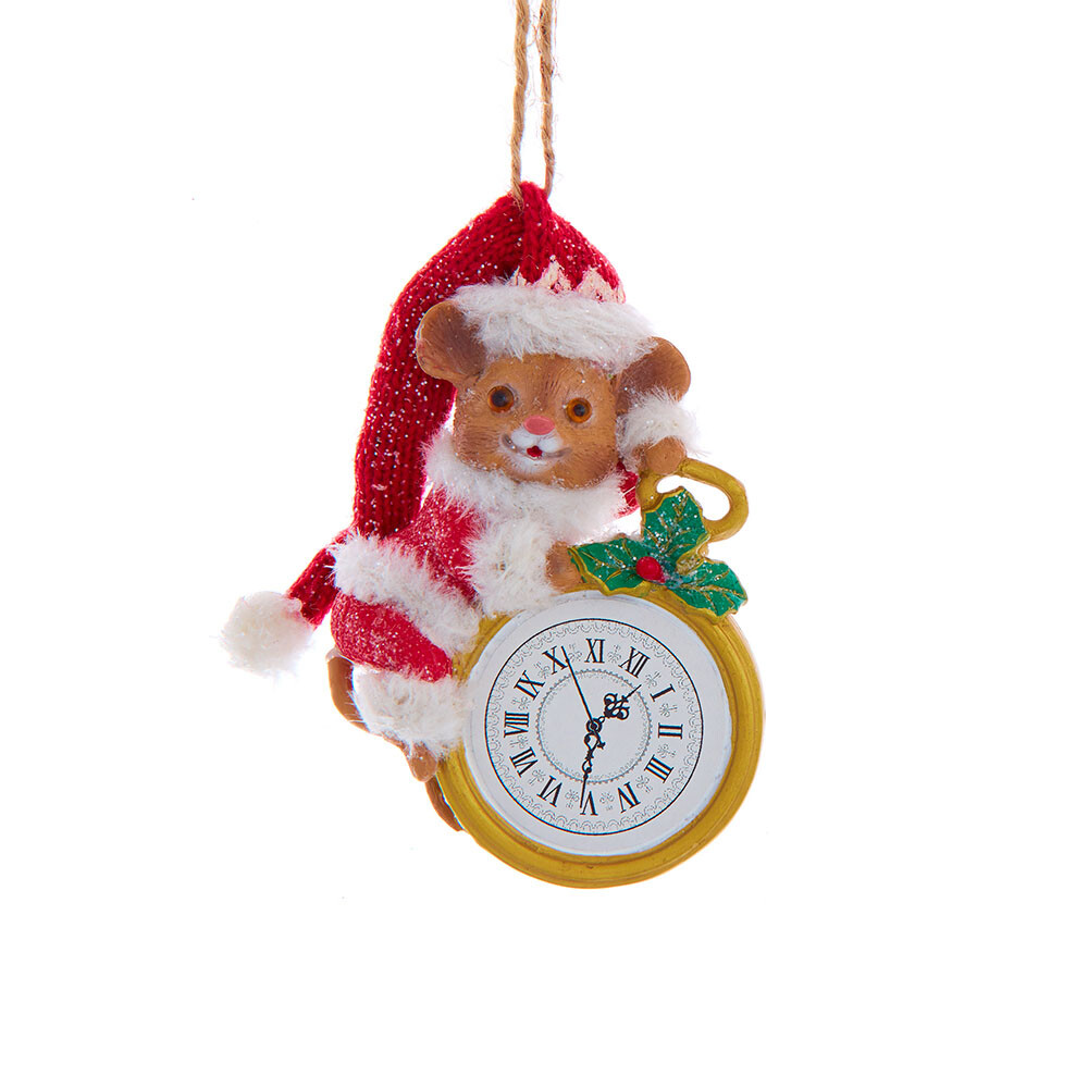 Mice With Red Knit Hat Ornaments