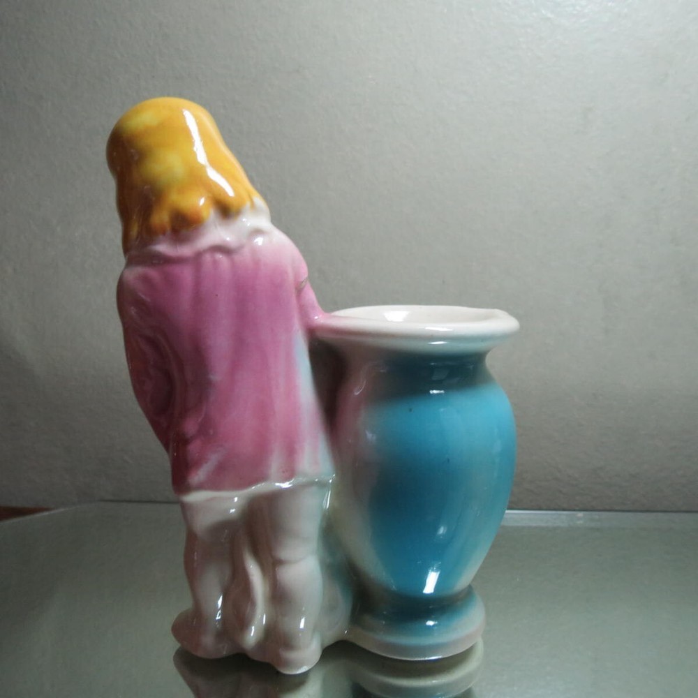 Plume hatted gentleman vintage planter bowing