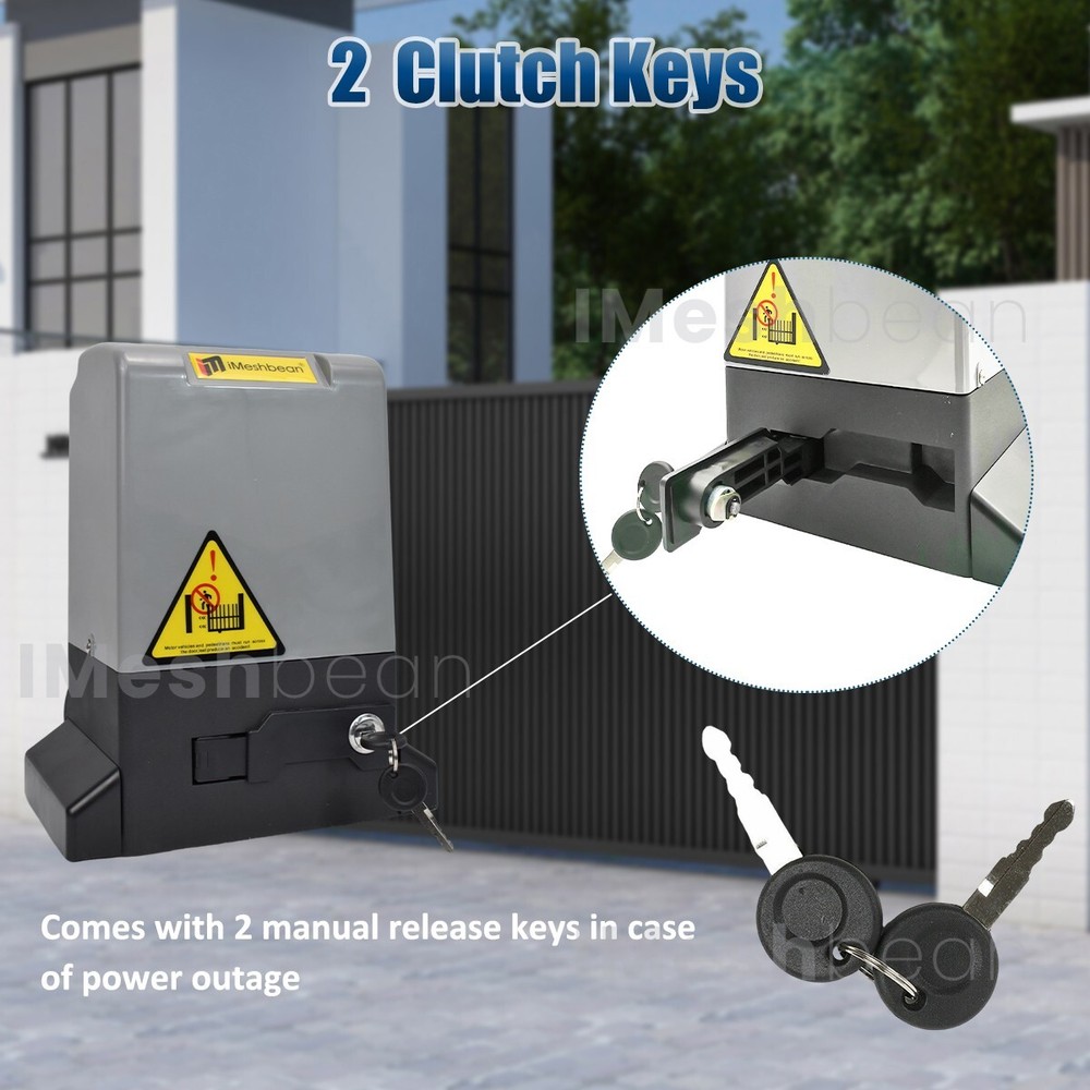 5000LBS Automatic Sliding Gate Opener Rack Driven APP+Keypad+4 Remote Controls