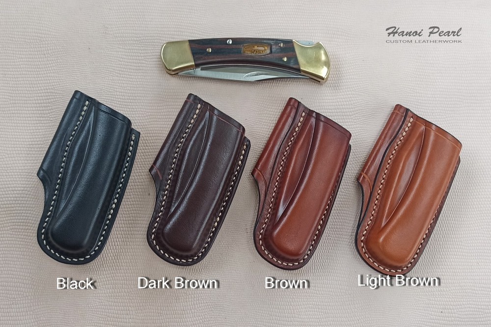 Buck 110 Custom Sheath | Strongside Horizontal Carry Leather Sheath