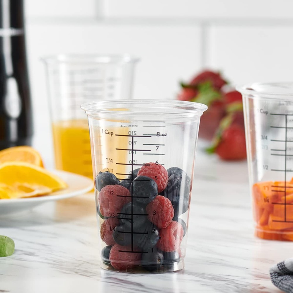[10 oz. - 50 Count] Multipurpose Disposable Plastic Measuring Cups - Baking, Co