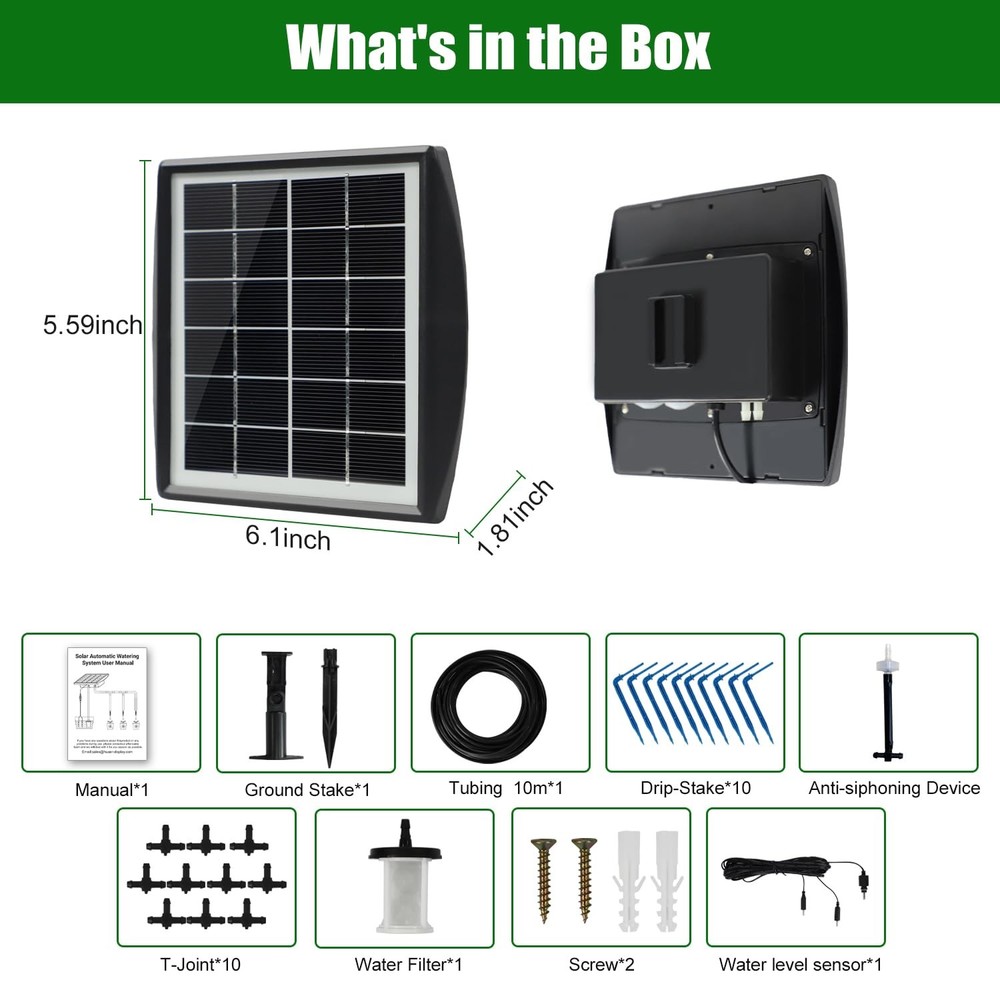 Solar Automatic Drip Irrigation Kit System, JIYANG Solar Powered Auto Easy DIY W