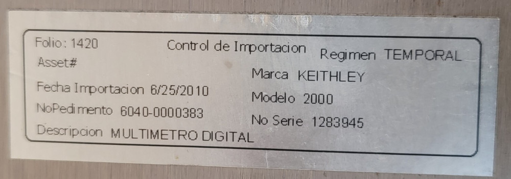 Keithley 2700 Multimeter