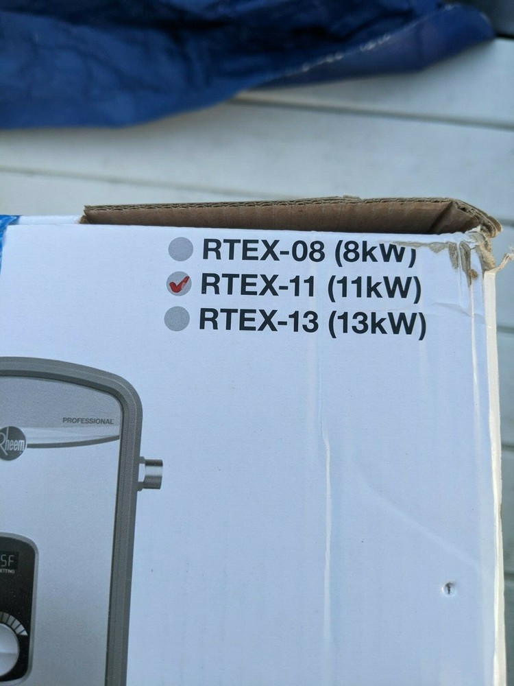 Rheem Rtex-11 208/240Vac, Both Electric Tankless Water Heater, General Purpose,