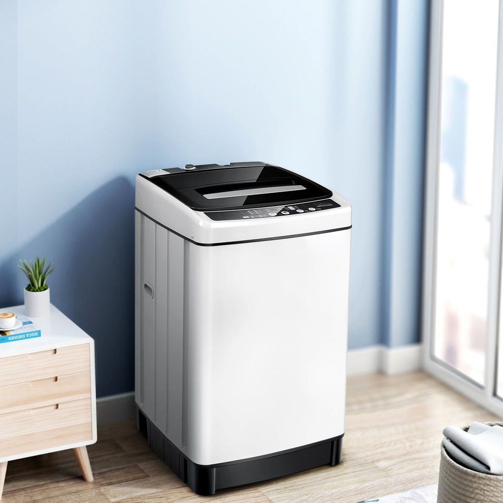 Compact Full-automatic Washing Machine Laundry Washer w/ 11 lbs Capacity White