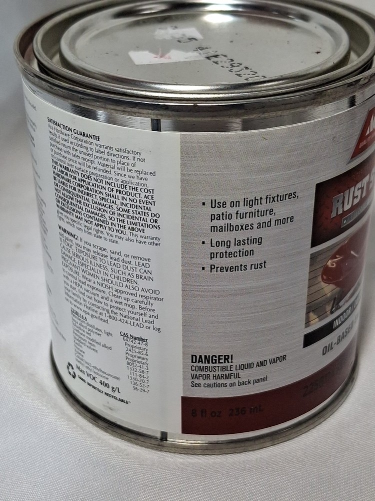 ACE RUST STOP Protective Enamel Paint Stops Rust, 8-Oz, Regal RED Oil-Based