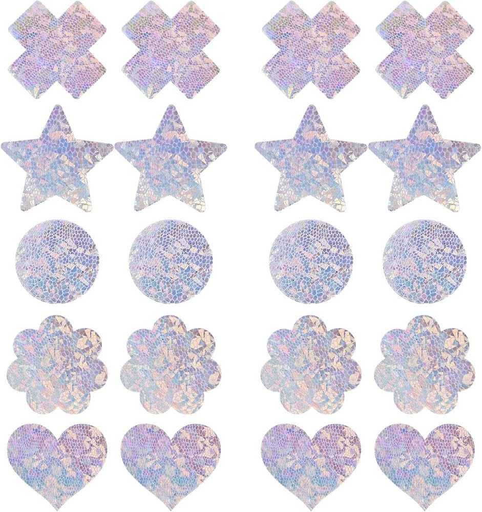 Disposable Nipple Covers Multi Design Stickers White