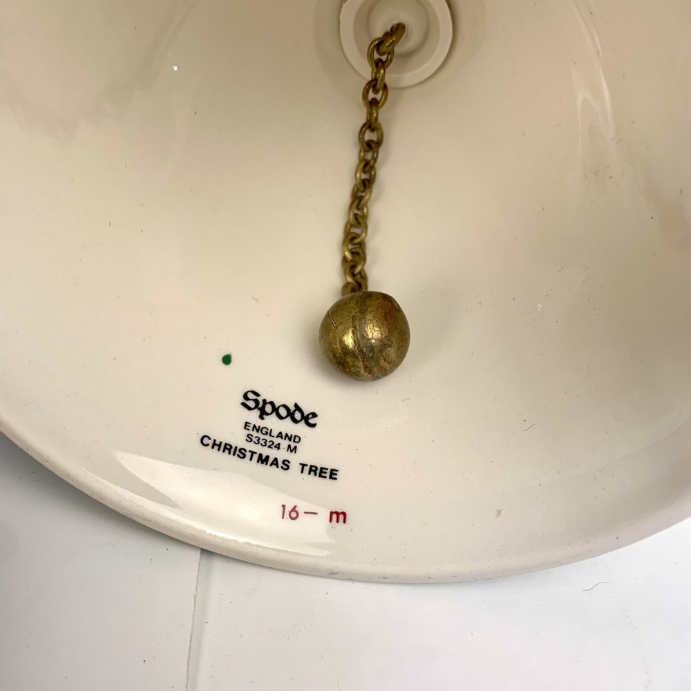 Spode Christmas Tree Handled Dinner Bell & Meat Fork In Box EUC