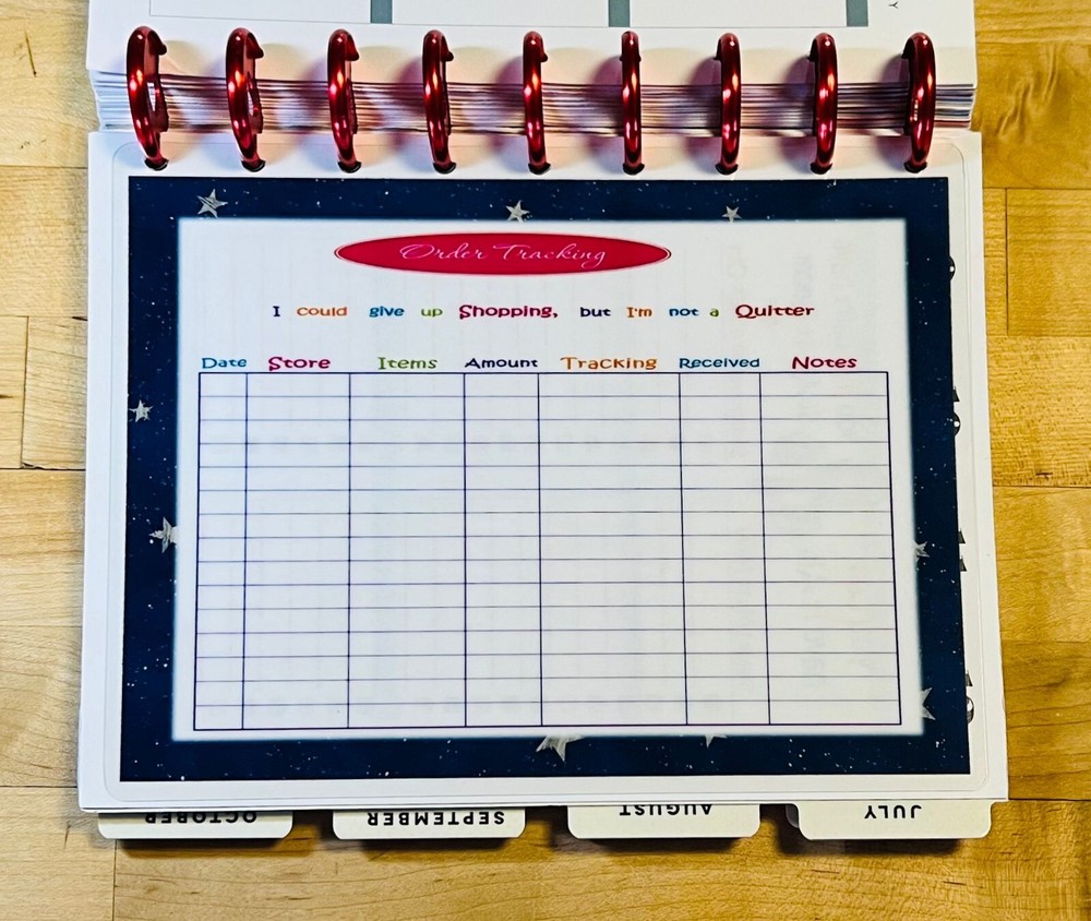 Order Tracker Dashboard Insert 4 use with HAPPY Planner-